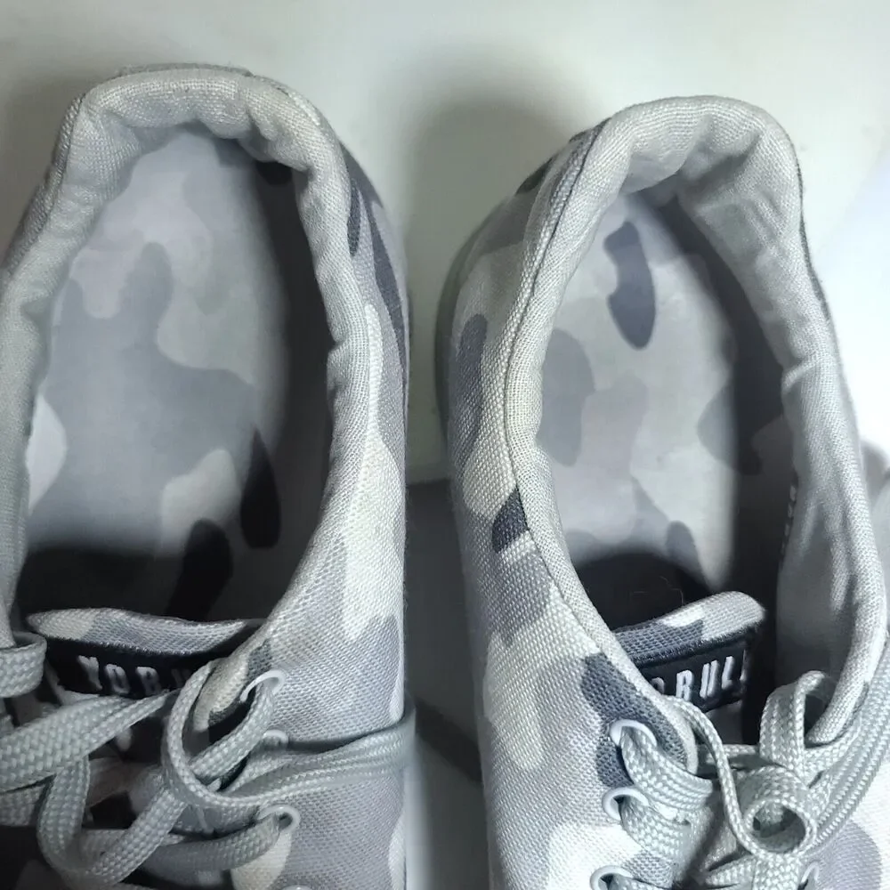 NOBULL Camo Canvas Trainers Women's Size 8.5 Gray Black White Sneakers Shoes
